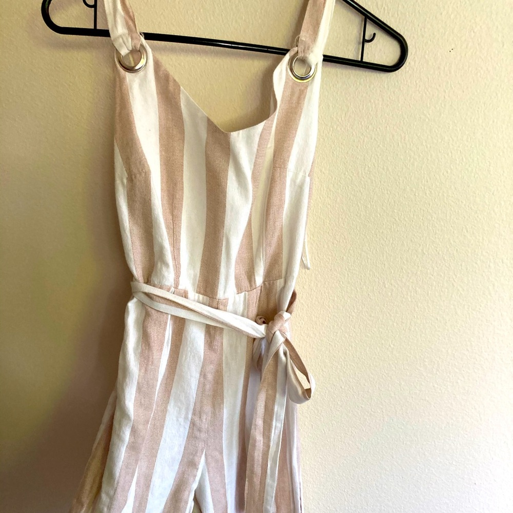 White and Beige Jumpsuit